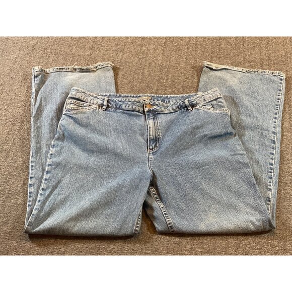 Hand Painted Cardinal  J Jill Blue Denim Jean Stretch Pant OOAK Back Left Pocket - Picture 9 of 13